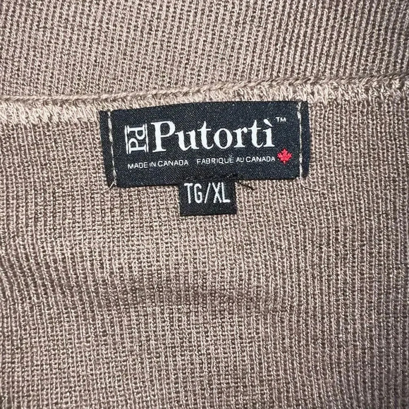 Putorti, made in Canada,contrast textures artist faux wooden buttons sweater - Picture 7 of 8